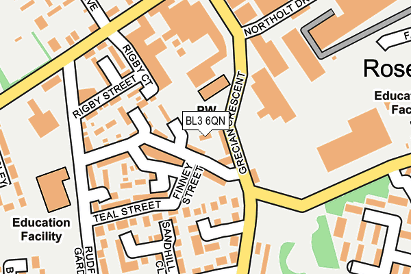 BL3 6QN map - OS OpenMap – Local (Ordnance Survey) BL3 6QN map - OS OpenMap – Local (Ordnance Survey)