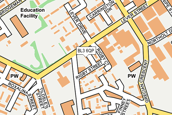 BL3 6QP map - OS OpenMap – Local (Ordnance Survey) BL3 6QP map - OS OpenMap – Local (Ordnance Survey)