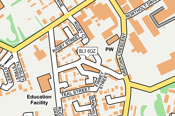 BL3 6QZ map - OS OpenMap – Local (Ordnance Survey) BL3 6QZ map - OS OpenMap – Local (Ordnance Survey)