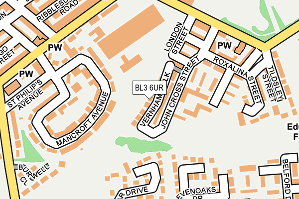 BL3 6UR map - OS OpenMap – Local (Ordnance Survey) BL3 6UR map - OS OpenMap – Local (Ordnance Survey)