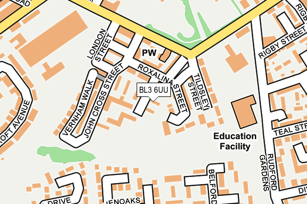BL3 6UU map - OS OpenMap – Local (Ordnance Survey) BL3 6UU map - OS OpenMap – Local (Ordnance Survey)