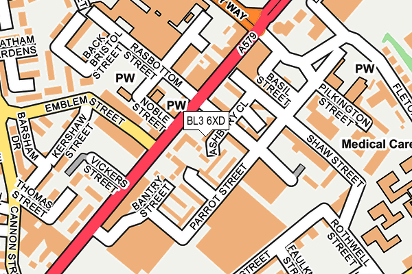 BL3 6XD map - OS OpenMap – Local (Ordnance Survey) BL3 6XD map - OS OpenMap – Local (Ordnance Survey)