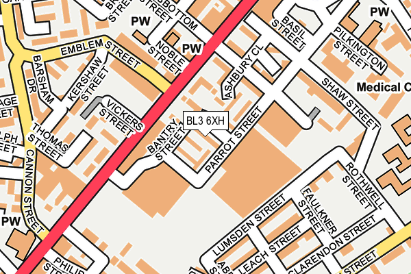 BL3 6XH map - OS OpenMap – Local (Ordnance Survey) BL3 6XH map - OS OpenMap – Local (Ordnance Survey)