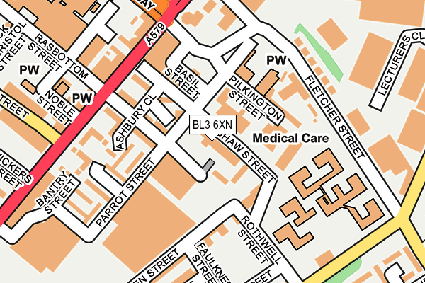 BL3 6XN map - OS OpenMap – Local (Ordnance Survey) BL3 6XN map - OS OpenMap – Local (Ordnance Survey)