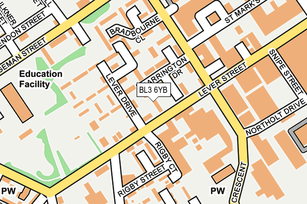 BL3 6YB map - OS OpenMap – Local (Ordnance Survey) BL3 6YB map - OS OpenMap – Local (Ordnance Survey)