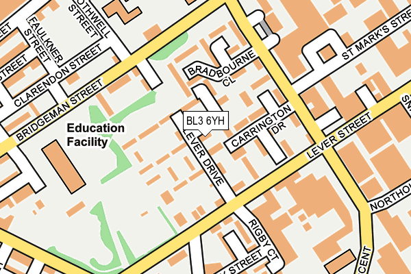 BL3 6YH map - OS OpenMap – Local (Ordnance Survey) BL3 6YH map - OS OpenMap – Local (Ordnance Survey)