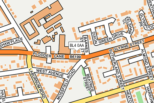 BL4 0AA map - OS OpenMap – Local (Ordnance Survey) BL4 0AA map - OS OpenMap – Local (Ordnance Survey)