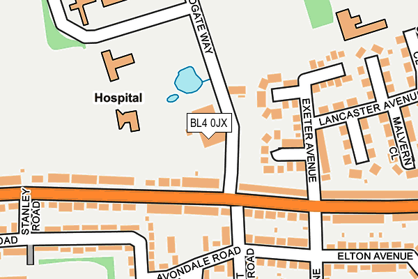 BL4 0JX map - OS OpenMap – Local (Ordnance Survey) BL4 0JX map - OS OpenMap – Local (Ordnance Survey)