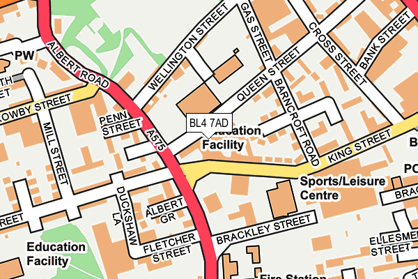 BL4 7AD map - OS OpenMap – Local (Ordnance Survey) BL4 7AD map - OS OpenMap – Local (Ordnance Survey)