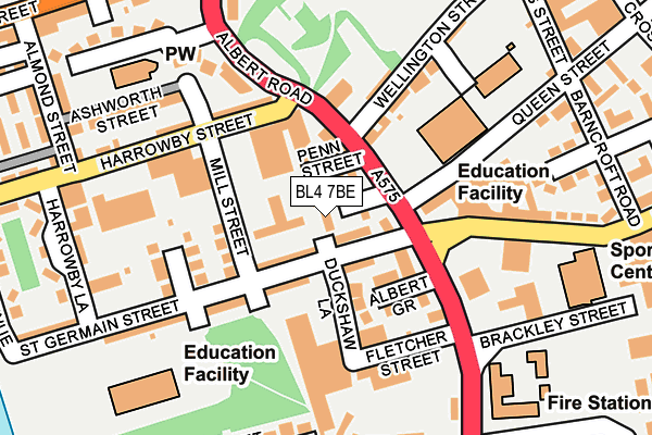 BL4 7BE map - OS OpenMap – Local (Ordnance Survey) BL4 7BE map - OS OpenMap – Local (Ordnance Survey)