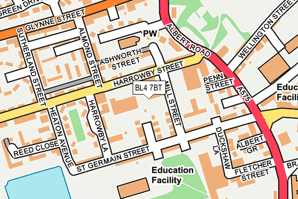 BL4 7BT map - OS OpenMap – Local (Ordnance Survey) BL4 7BT map - OS OpenMap – Local (Ordnance Survey)