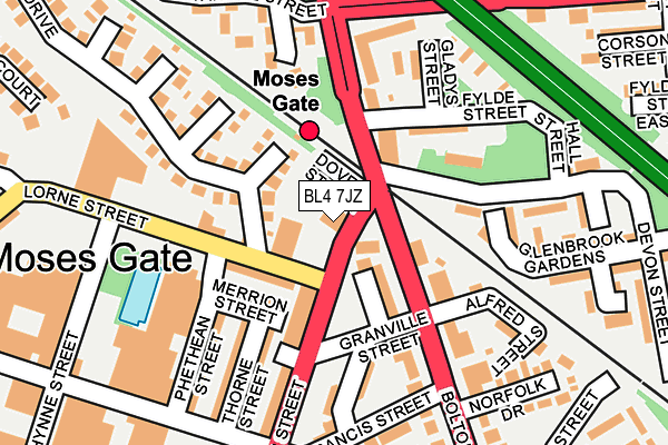 BL4 7JZ map - OS OpenMap – Local (Ordnance Survey) BL4 7JZ map - OS OpenMap – Local (Ordnance Survey)