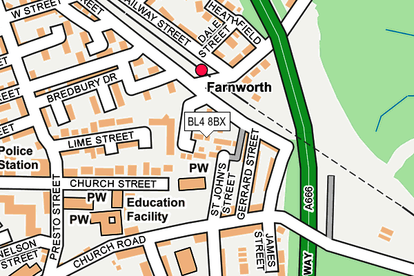 BL4 8BX map - OS OpenMap – Local (Ordnance Survey) BL4 8BX map - OS OpenMap – Local (Ordnance Survey)