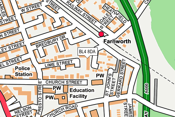 BL4 8DA map - OS OpenMap – Local (Ordnance Survey) BL4 8DA map - OS OpenMap – Local (Ordnance Survey)