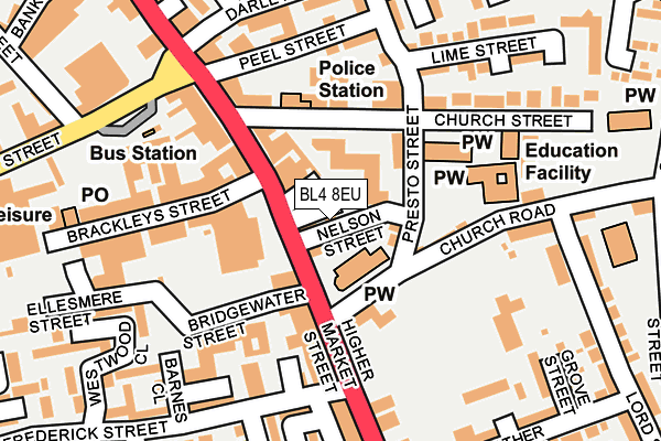 BL4 8EU map - OS OpenMap – Local (Ordnance Survey) BL4 8EU map - OS OpenMap – Local (Ordnance Survey)