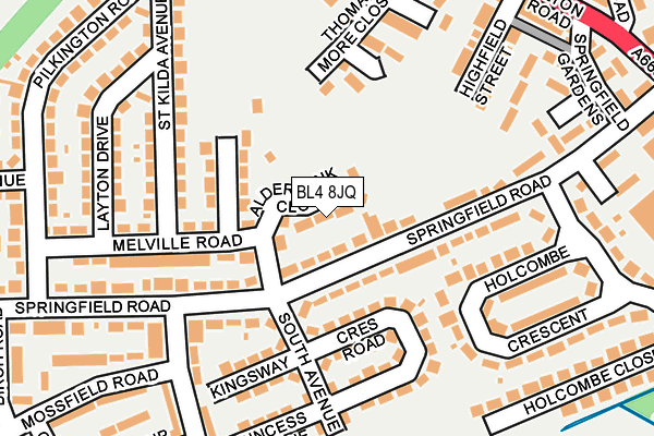 BL4 8JQ map - OS OpenMap – Local (Ordnance Survey) BL4 8JQ map - OS OpenMap – Local (Ordnance Survey)