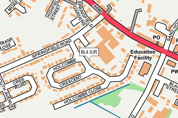 BL4 8JR map - OS OpenMap – Local (Ordnance Survey) BL4 8JR map - OS OpenMap – Local (Ordnance Survey)