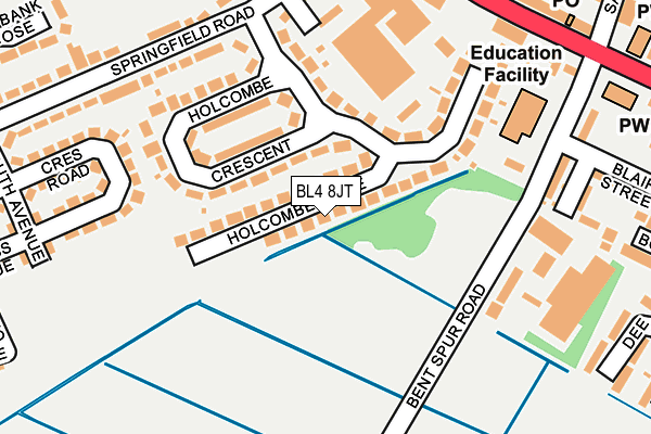 BL4 8JT map - OS OpenMap – Local (Ordnance Survey) BL4 8JT map - OS OpenMap – Local (Ordnance Survey)
