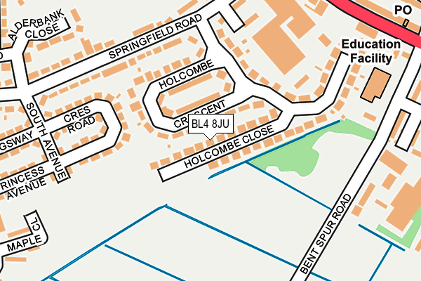 BL4 8JU map - OS OpenMap – Local (Ordnance Survey) BL4 8JU map - OS OpenMap – Local (Ordnance Survey)