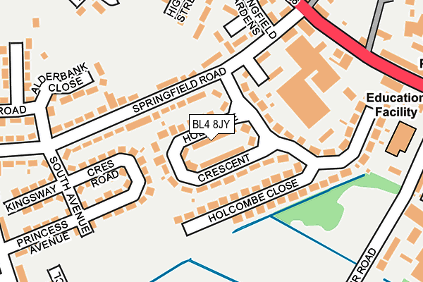 BL4 8JY map - OS OpenMap – Local (Ordnance Survey) BL4 8JY map - OS OpenMap – Local (Ordnance Survey)