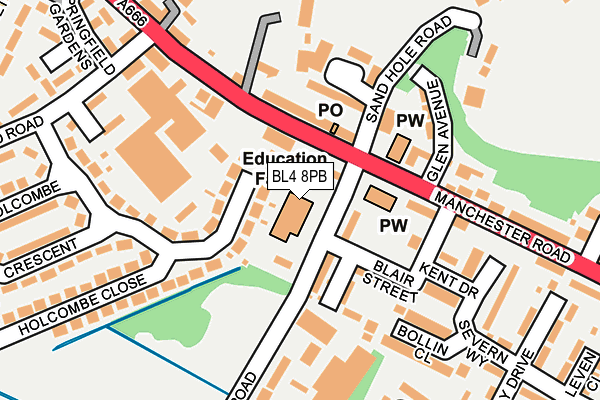 BL4 8PB map - OS OpenMap – Local (Ordnance Survey) BL4 8PB map - OS OpenMap – Local (Ordnance Survey)