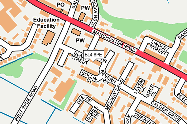 BL4 8PE map - OS OpenMap – Local (Ordnance Survey) BL4 8PE map - OS OpenMap – Local (Ordnance Survey)