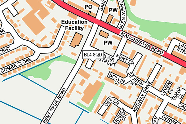 BL4 8QD map - OS OpenMap – Local (Ordnance Survey) BL4 8QD map - OS OpenMap – Local (Ordnance Survey)