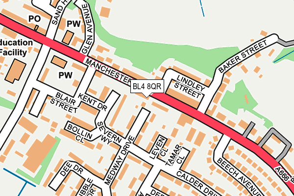BL4 8QR map - OS OpenMap – Local (Ordnance Survey)