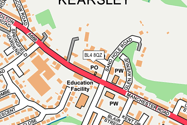 BL4 8QZ map - OS OpenMap – Local (Ordnance Survey) BL4 8QZ map - OS OpenMap – Local (Ordnance Survey)