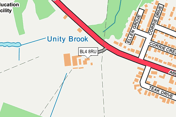 BL4 8RU map - OS OpenMap – Local (Ordnance Survey) BL4 8RU map - OS OpenMap – Local (Ordnance Survey)