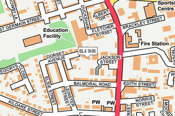 BL4 9HB map - OS OpenMap – Local (Ordnance Survey) BL4 9HB map - OS OpenMap – Local (Ordnance Survey)