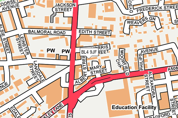 BL4 9JF map - OS OpenMap – Local (Ordnance Survey) BL4 9JF map - OS OpenMap – Local (Ordnance Survey)