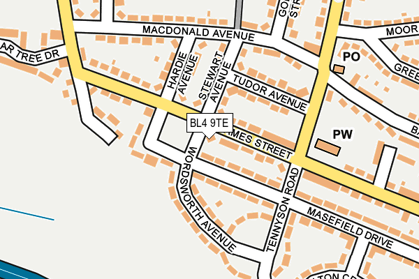 BL4 9TE map - OS OpenMap – Local (Ordnance Survey) BL4 9TE map - OS OpenMap – Local (Ordnance Survey)