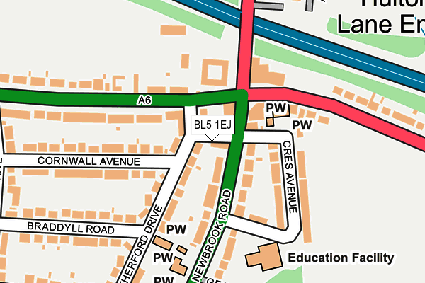 BL5 1EJ map - OS OpenMap – Local (Ordnance Survey) BL5 1EJ map - OS OpenMap – Local (Ordnance Survey)