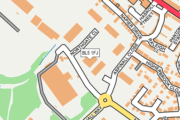 BL5 1FJ map - OS OpenMap – Local (Ordnance Survey) BL5 1FJ map - OS OpenMap – Local (Ordnance Survey)