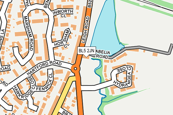 BL5 2JN map - OS OpenMap – Local (Ordnance Survey) BL5 2JN map - OS OpenMap – Local (Ordnance Survey)