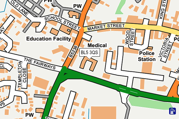 BL5 3QS map - OS OpenMap – Local (Ordnance Survey) BL5 3QS map - OS OpenMap – Local (Ordnance Survey)