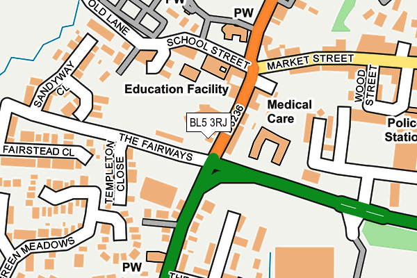 BL5 3RJ map - OS OpenMap – Local (Ordnance Survey) BL5 3RJ map - OS OpenMap – Local (Ordnance Survey)