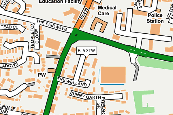 BL5 3TW map - OS OpenMap – Local (Ordnance Survey) BL5 3TW map - OS OpenMap – Local (Ordnance Survey)