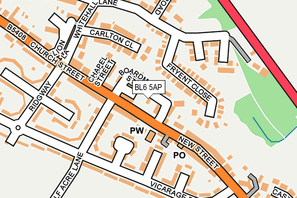 BL6 5AP map - OS OpenMap – Local (Ordnance Survey) BL6 5AP map - OS OpenMap – Local (Ordnance Survey)