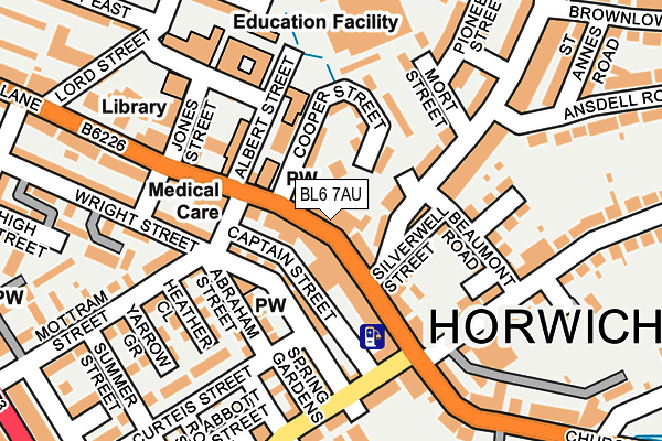 BL6 7AU map - OS OpenMap – Local (Ordnance Survey) BL6 7AU map - OS OpenMap – Local (Ordnance Survey)