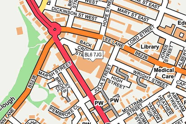 BL6 7JG map - OS OpenMap – Local (Ordnance Survey) BL6 7JG map - OS OpenMap – Local (Ordnance Survey)