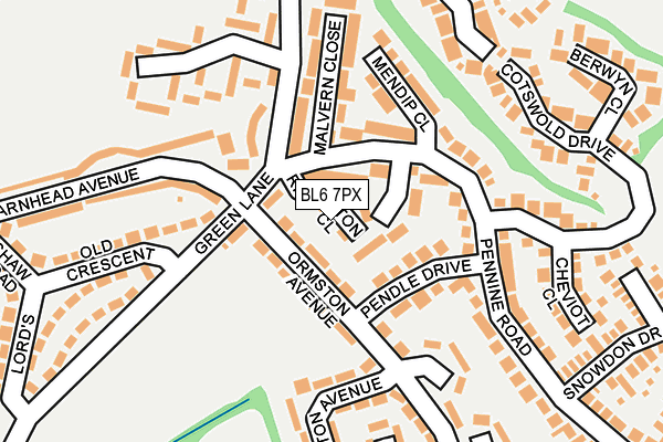 BL6 7PX map - OS OpenMap – Local (Ordnance Survey) BL6 7PX map - OS OpenMap – Local (Ordnance Survey)