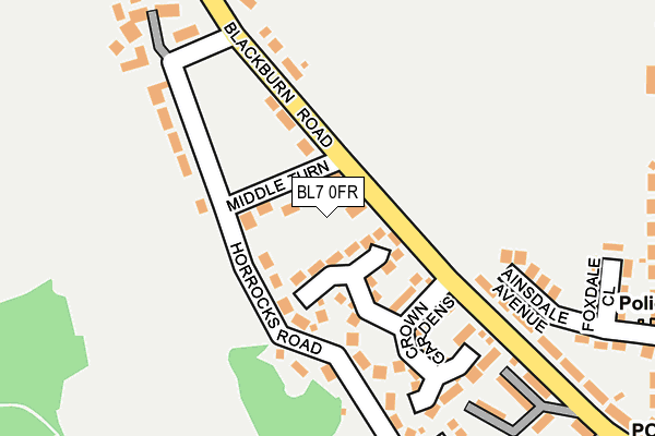 BL7 0FR map - OS OpenMap – Local (Ordnance Survey) BL7 0FR map - OS OpenMap – Local (Ordnance Survey)