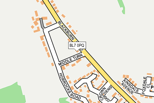 BL7 0PQ map - OS OpenMap – Local (Ordnance Survey) BL7 0PQ map - OS OpenMap – Local (Ordnance Survey)