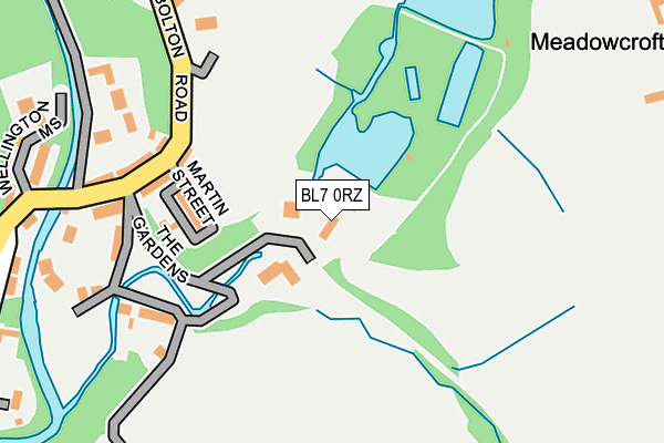 BL7 0RZ map - OS OpenMap – Local (Ordnance Survey) BL7 0RZ map - OS OpenMap – Local (Ordnance Survey)