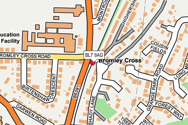 BL7 9AG map - OS OpenMap – Local (Ordnance Survey) BL7 9AG map - OS OpenMap – Local (Ordnance Survey)