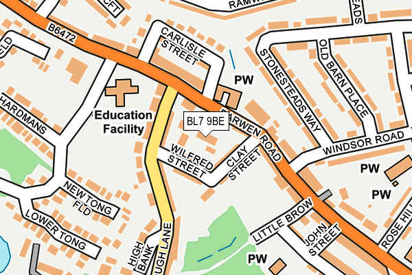 BL7 9BE map - OS OpenMap – Local (Ordnance Survey) BL7 9BE map - OS OpenMap – Local (Ordnance Survey)