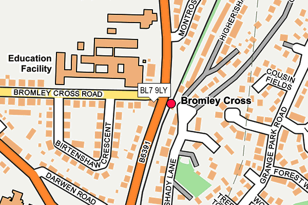 BL7 9LY map - OS OpenMap – Local (Ordnance Survey) BL7 9LY map - OS OpenMap – Local (Ordnance Survey)
