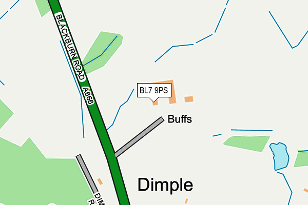 BL7 9PS map - OS OpenMap – Local (Ordnance Survey) BL7 9PS map - OS OpenMap – Local (Ordnance Survey)